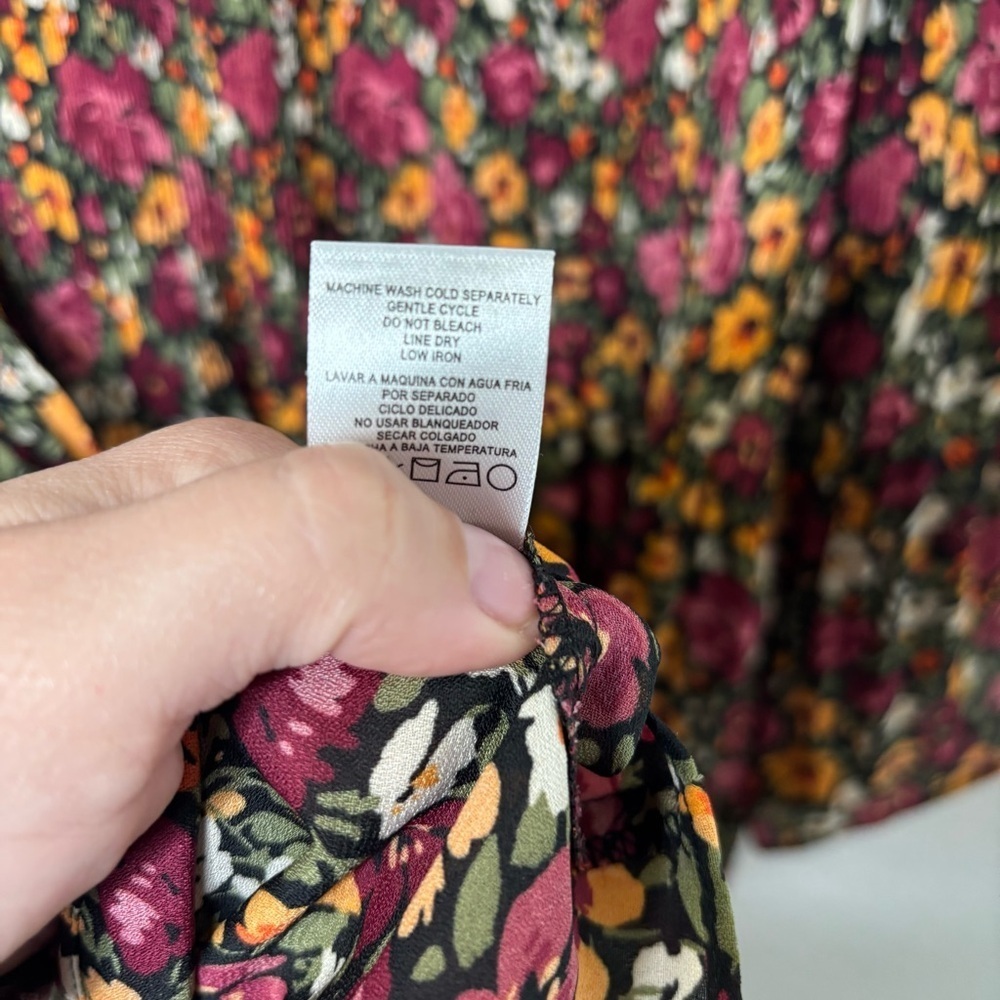 Ninety Clothing Co Floral Boho Tunic Top Women’s 1X Multicolor Rayon 3/4 Sleeve - Picture 12 of 12
